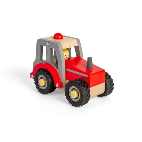 Bigjigs Toys Traktor červený / od 12 mesiacov