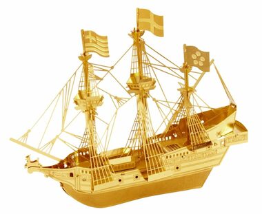 Metal Earth 3D Puzzle Loď Golden Hind (zlatá) / 24 dielikov / od 14 rokov