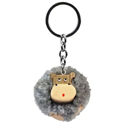 2Kids Toys Drevená kľúčenka pompon Hroch / od 3 rokov