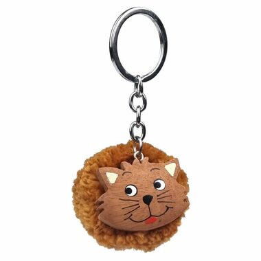 2Kids Toys Drevená kľúčenka pompon Mačka / od 3 rokov