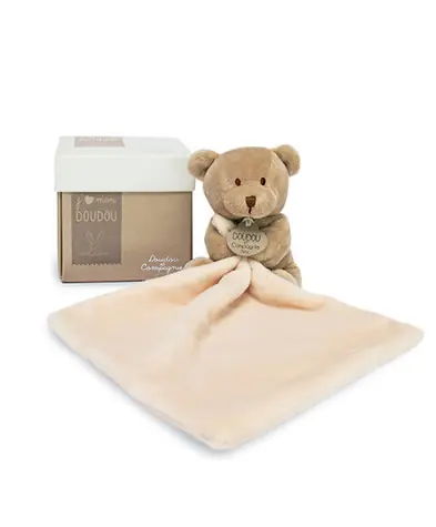 Doudou Darčeková sada - Plyšová hračka kačička s listom lekna 27 cm / od 0 rokov