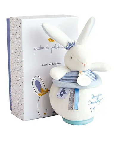 Doudou Darčeková sada - Plyšový zajačik námorník hrajúci melódiu 14 cm / od 0 rokov