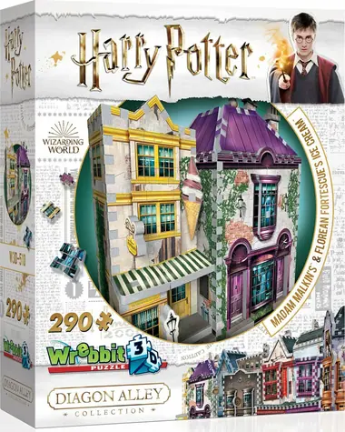 WREBBIT 3D puzzle Harry Potter: Madam Malkinová a Zmrzlinárstvo Florea / 290 dielikov / od 12 rokov 