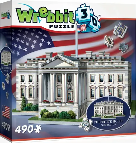 WREBBIT 3D puzzle Biely dom Washington / 490 dielikov / od 14 rokov 