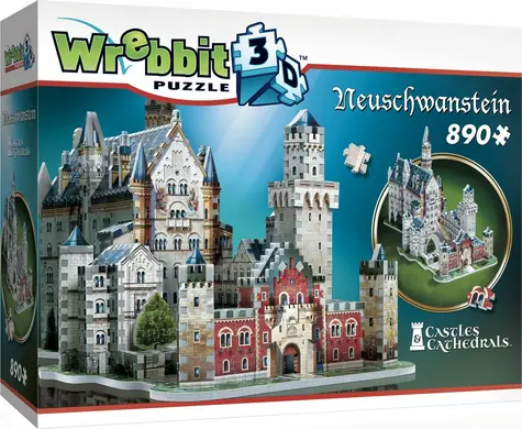 WREBBIT 3D puzzle Zámok Neuschwanstein / 890 dielikov / od 14 rokov 