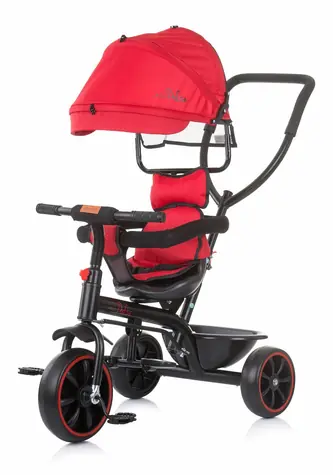 CHIPOLINO Trojkolka so strieškou Pulse 2v1 Cherry / od 1.5 roka / do 25 kg