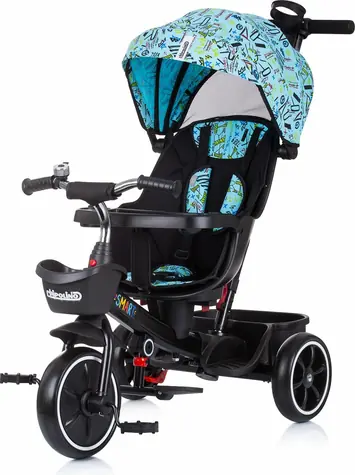 CHIPOLINO Trojkolka so strieškou SMART 2v1 Blue / od 1 roka / do 25 kg