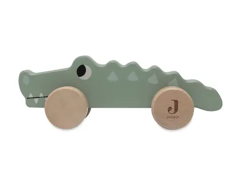 Jollein Krokodíl na kolieskach drevený Jungle Jambo / od 12 mesiacov