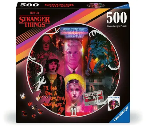 Ravensburger Kruhové puzzle: Stranger Things / 500 dielikov / od 12 rokov 