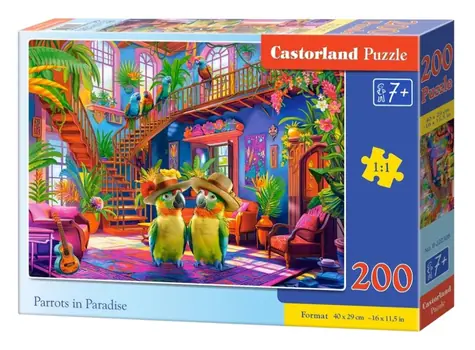 Castorland 222308 Papagáje v raji / 200 dielikov / od 7 rokov