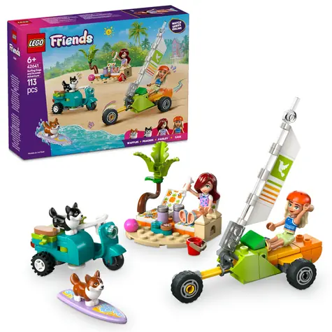 LEGO® Friends 42641 Dobrodružstvo so surfujúcimi psami a skútrom / Počet dielikov: 113 / od 6 rokov