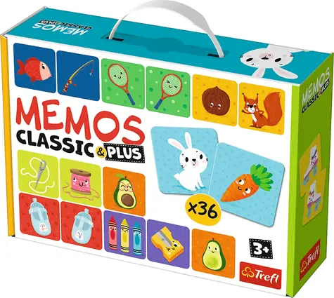 Trefl - Pexeso Classic&Plus - Logic 3v1 / 20 minút / 2-4 hráči / od 3 rokov