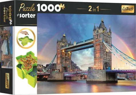 Trefl - Puzzle - 2v1 Tower Bridge, Londým s triedičom / 1000 dielikov / 68.3 x 48 cm / vek 12+