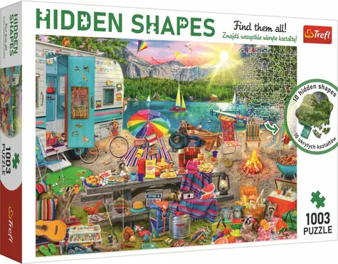 Trefl - Puzzle - Hidden Shapes: Výlet obytným autom / 1003 dielikov / 68.3 x 48 cm / vek 12+