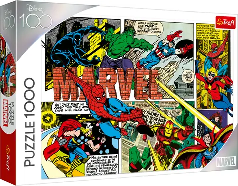 Trefl - Puzzle - Disney 100 rokov: Neporaziteľný Avengers / 1000 dielikov / 68.3 x 48 cm / vek 12+