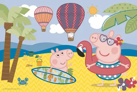 Trefl - Puzzle - Prasiatko Peppa: Prázdniny MAXI / 24 dielikov / 60 x 40 cm / vek 3+