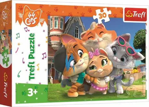 Trefl - Puzzle - 44 mačiek: Priateľstvo / 30 dielikov / 27 x 20 cm / vek 3+
