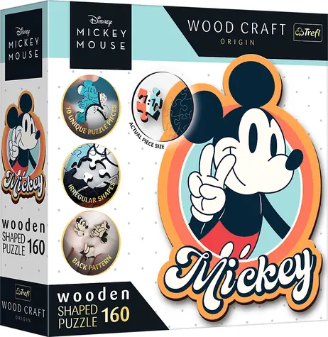 Trefl Wood Craft Origin - Puzzle - Mickey Mouse Retro / 160 dielikov / 24.4 x 21.3 cm / vek 9+