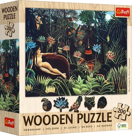 Trefl Drevené puzzle Art - Puzzle - Henri Rousseau: Sen / 200 dielikov / 25.5 x 18.5 cm / vek 9+