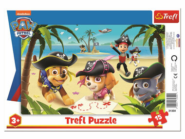 Trefl - Puzzle - Tlapková Patrola: Pirátska výprava / 15 dielikov / 26 x 16 cm / vek 3+