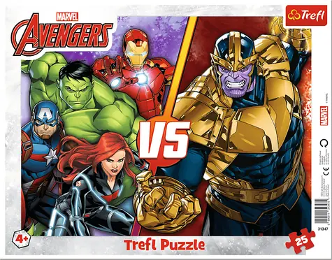 Trefl - Puzzle - Nepremožiteľný tím Avengers / 25 dielikov / 31.5 x 23.5 cm / vek 4+