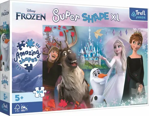 Trefl - Puzzle - Super Shape XL Ľadové kráľovstvo 2: Vo svete Anny a Elsy / 104 dielikov / 60 x 40 cm / vek 5+