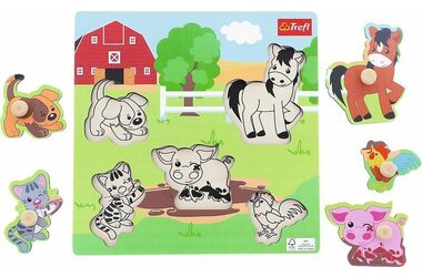 Trefl - Vkladačka - Drevená vkladačka Farma / 18 mesiacov+
