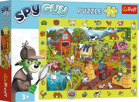 Trefl - Puzzle - Puzzle s hľadaním obrázkov Spy Guy: Farma / 24 dielikov / 48 x 34 cm / vek 3+