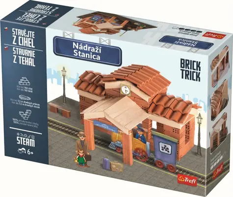 Trefl - Stavebnica - BRICK TRICK Nádražie XL / 160 dielov / vek 6+