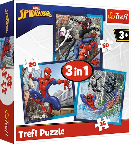 Trefl - Puzzle - Spiderman 3v1 / 20|36|50 dielikov / 20 x 19.5 cm / vek 3+