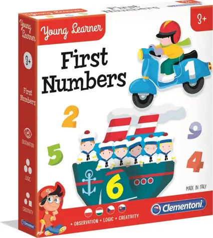 Clementoni Young Learner: Prvé čísla / 9x2 dieliky / od 3 rokov