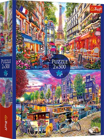 Trefl - Puzzle - Európske mestá / 2x 500 dielikov / 48 x 34 cm / vek 10+
