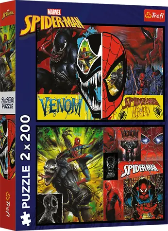 Trefl - Puzzle - Spiderman: Deň a noc / 2x 200 dielikov / 41 x 27.5 cm / vek 3+