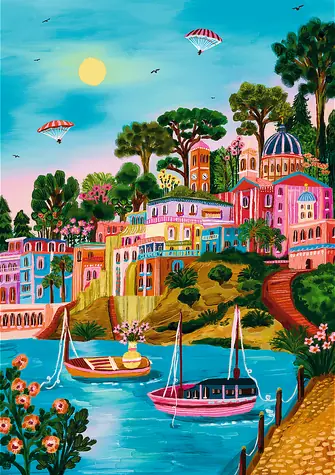 Trefl - Puzzle - The Art of PLUS Premium : Syros, Grécko / 1000 dielikov / 48 x 68.3 cm / vek 12+