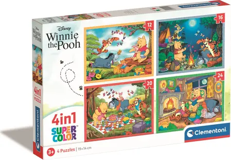 Clementoni PUZZLE Medvedík Pú 4v1 / 12+16+20+24 dielikov) / od 5 rokov