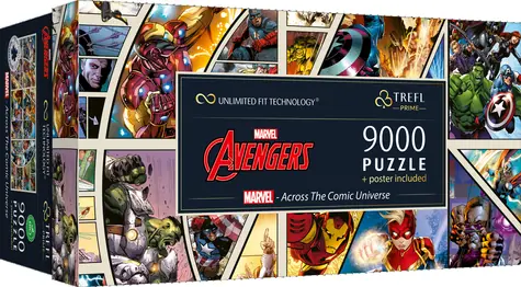 Trefl - Puzzle - UFT MARVEL Avengers: Naprieč komiksovým vesmírom / 9000 dielikov / 198.6 x 92.8 cm / vek 12+