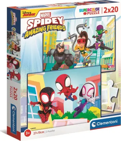 Clementoni PUZZLE Spidey a jeho úžasní kamaráti / 2x20 dielikov / od 3 rokov