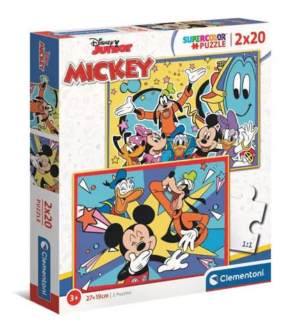 Clementoni PUZZLE Mickey sa baví s kamarátmi / 2x20 dielikov / od 3 rokov
