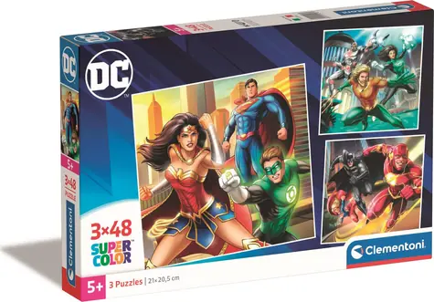 Clementoni PUZZLE DC Comics: Liga Spravodlivosti / 3x48 dielikov / od 5 rokov