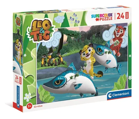 Clementoni PUZZLE Leo a Tig na vode MAXI / 24 dielikov / od 4 rokov