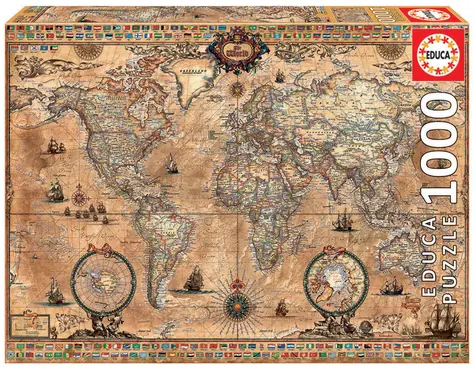 Educa Puzzle Antická mapa sveta / 1000 dielikov / od 12 rokov