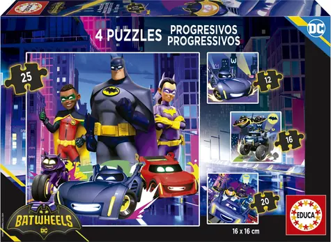 Educa Puzzle Batwheels 4v1 / (12 & 16 & 20 & 25 dielikov) / od 3 rokov