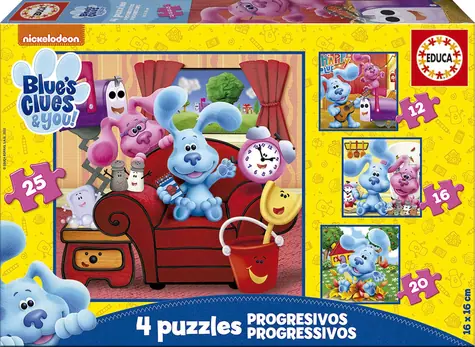 Educa Puzzle Blue's Clues 4v1 / (12 & 16 & 20 & 25 dielikov) / od 3 rokov 
