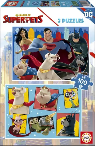 Educa Puzzle DC Liga supermaznáčikov / 2x100 dielikov / od 6 rokov 