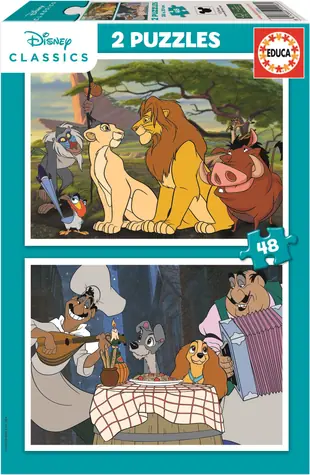 Educa Puzzle Disney Zvieratá / 2x48 dielikov / od 3 rokov 