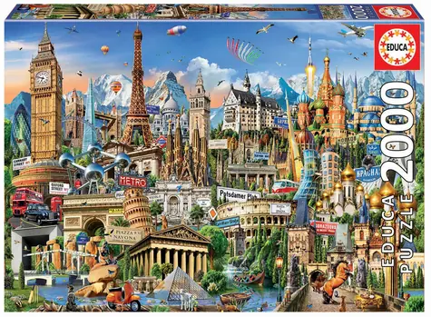Educa Puzzle Divy Európy / 2000 dielikov / od 12 rokov 