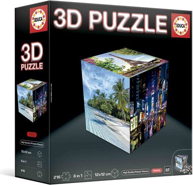Educa 3D Puzzle kocka Cestovanie / 216 dielikov / od 14 rokov