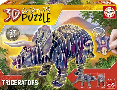 Educa 3D puzzle Triceratops / 67 dielikov / od 6 rokov