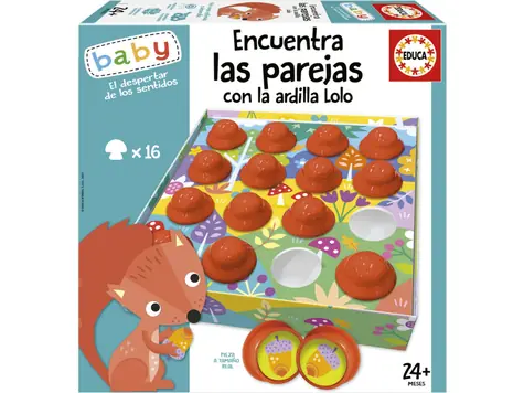 Educa Baby Hľadaj dvojica s veveričkou Lolo / 16 dielikov / od 2 rokov