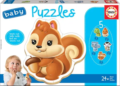 Educa Baby puzzle Zvieratká 5v1 (3-5 dielikov) / 19 dielikov / od 2 rokov